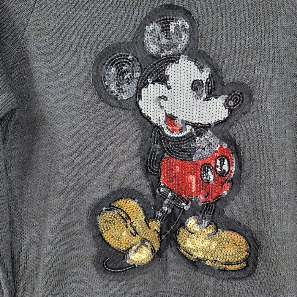 Disney Kids S Sequin Gray Long Sleeve Casual Bling Blouse Top Jerry Leigh - Picture 7 of 13
